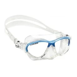 Cressi Moon Scuba Maske Weiß Blau Mit Klaren Gläsern Für Kinder