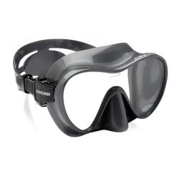 Cressi F1 Tauchermaske Dunkelgrau Mit Transparenten Gläsern Dunkelgrün