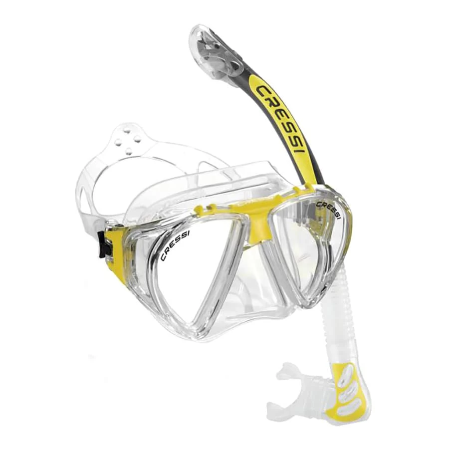 Set Cressi Penta + Alpha Ultra Dry Gelb Weiß 1 Set Cressi Penta + Alpha Ultra Dry Gelb Weiß
