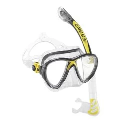 Set Cressi Evo Big Eyes + Alpha Ultra Dry Weiß Gelb Gelb Schwarz