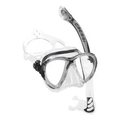 Set Cressi Evo Big Eyes + Alpha Ultra Dry Weiß Grau Schwarz