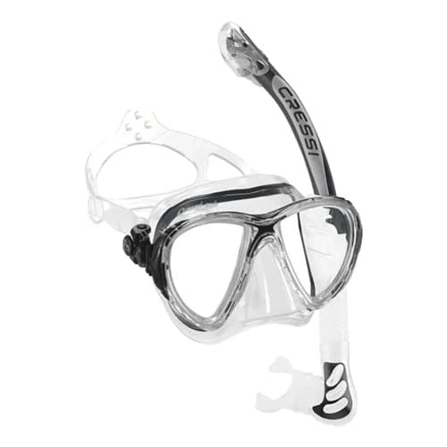 Set Cressi Evo Big Eyes + Alpha Ultra Dry Weiß Grau Schwarz 1 Set Cressi Evo Big Eyes + Alpha Ultra Dry Weiß Grau Schwarz