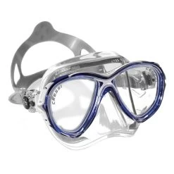 Cressi Eyes Evo Weiß-blaue Tauchmaske Mit Klaren Gläsern