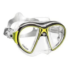 Cressi Air Scuba Maske Schwarz Gelb Weiß Mit Klaren Gläsern