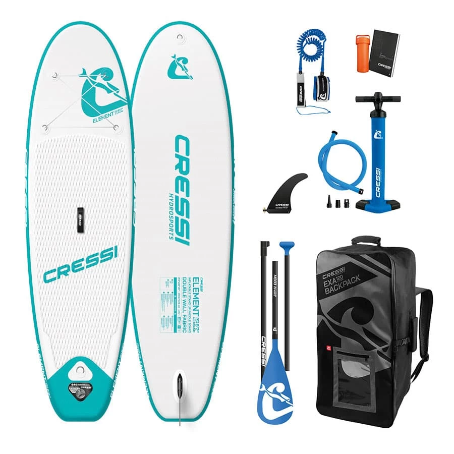 Cressi Isup Element 8'2" Paddle Surf Board Set Aufblasbar Grün 1 Cressi Isup Element 8'2" Paddle Surf Board Set Aufblasbar Grün