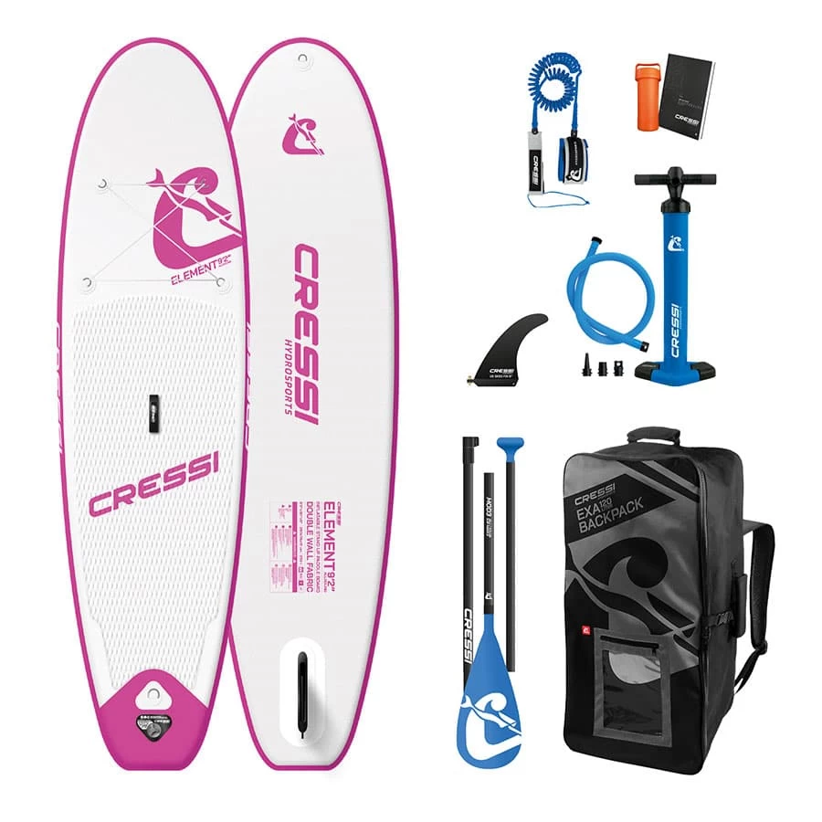 Cressi Isup Element 9'2" Paddle Surf Board Set Aufblasbar Lila 1 Cressi Isup Element 9'2" Paddle Surf Board Set Aufblasbar Lila