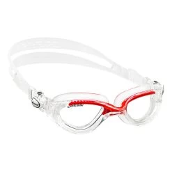 Cressi Flash Schwimmbrille Rot/weiß Mit Transparenten Gläsern