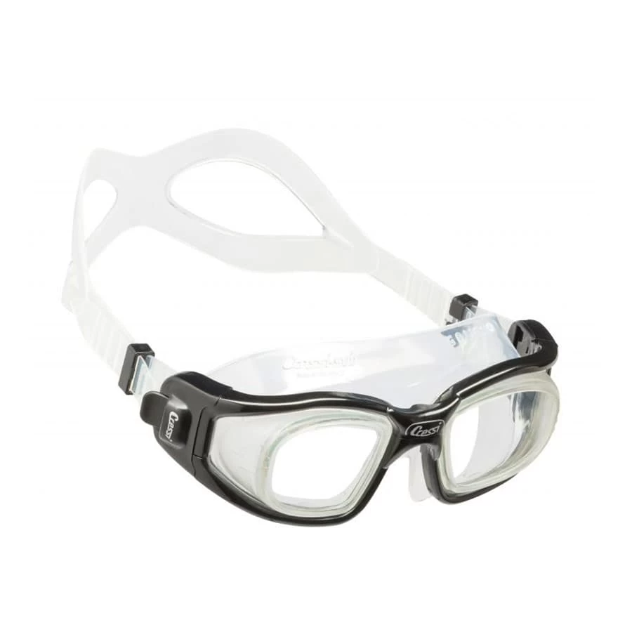 Schwimmbrille Cressi Galileo Glass Weiß Schwarz Mit Klaren Gläsern 1 Schwimmbrille Cressi Galileo Glass Weiß Schwarz Mit Klaren Gläsern