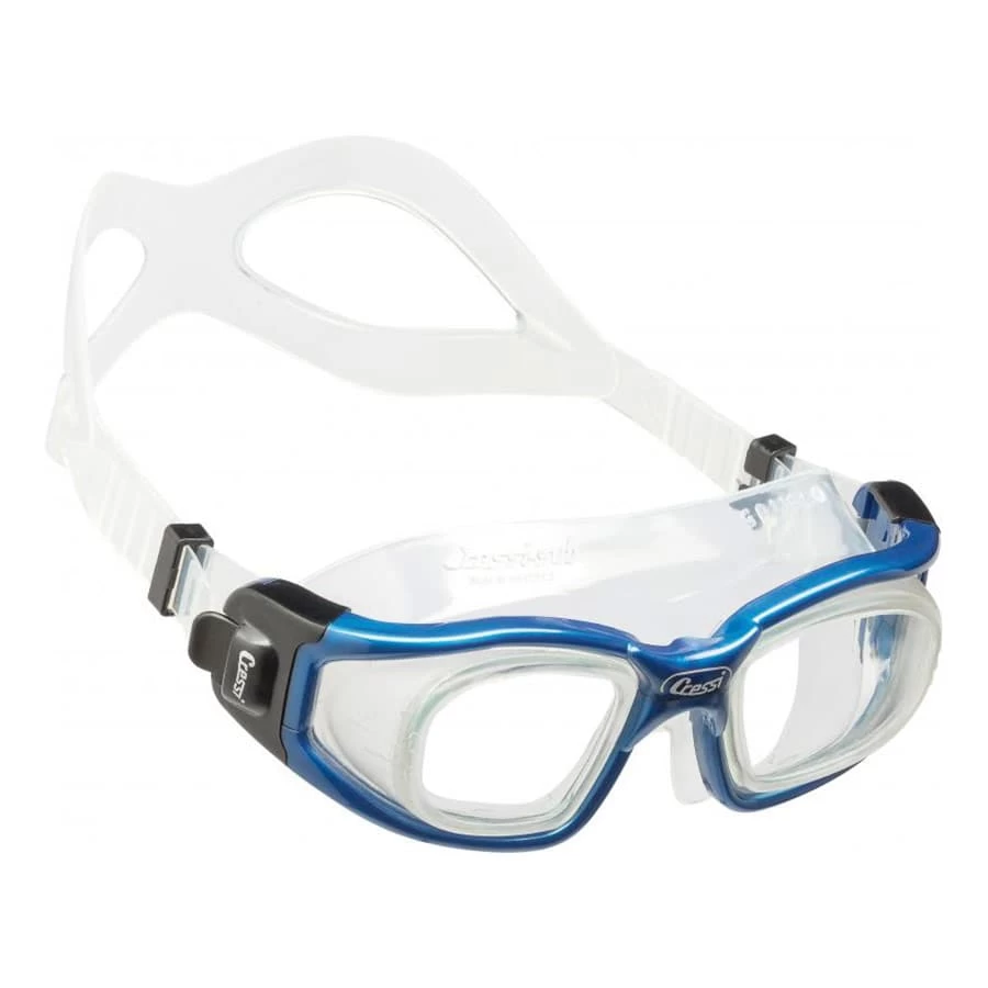 Schwimmbrille Cressi Galileo Glass Weiß Blau Mit Klaren Gläsern 1 Schwimmbrille Cressi Galileo Glass Weiß Blau Mit Klaren Gläsern